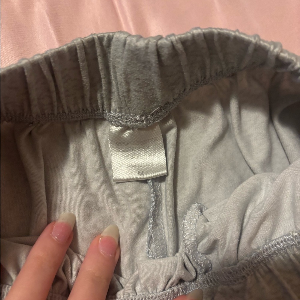 Gray Elastic Waistband Shorts